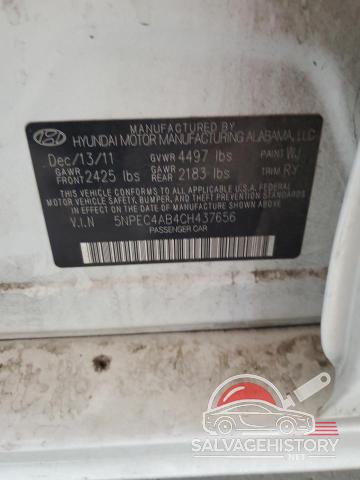 5NPEC4AB4CH437656 2012 HYUNDAI SONATA photo no. 12