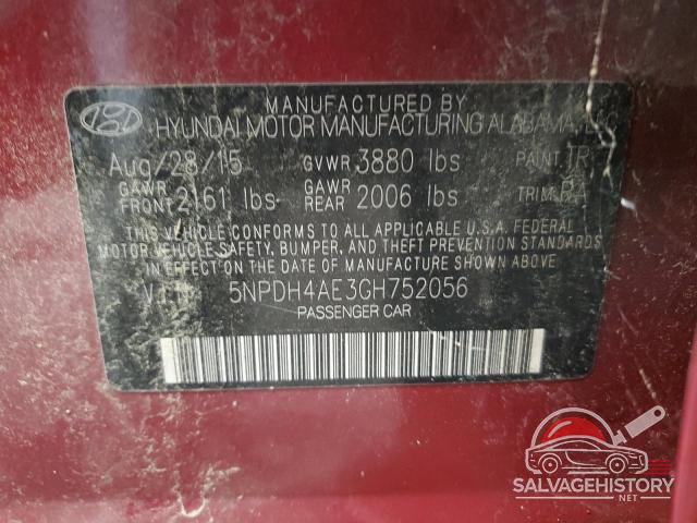 5NPDH4AE3GH752056 2016 HYUNDAI ELANTRA photo no. 12