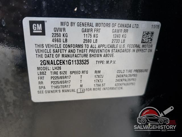 2GNALCEK1G1133525 2016 CHEVROLET EQUINOX photo no. 13