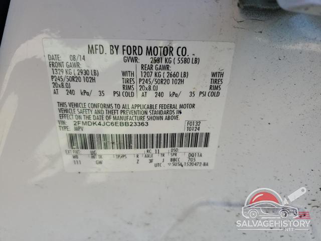 2FMDK4JC6EBB23363 2014 FORD EDGE photo no. 13