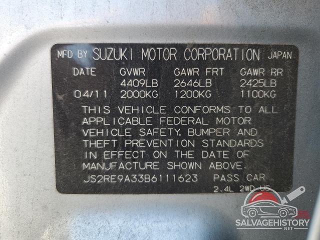 JS2RE9A33B6111623 2011 SUZUKI KIZASHI photo no. 12