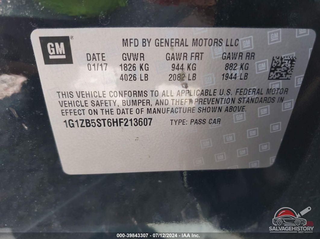 1G1ZB5ST6HF213607 2017 CHEVROLET MALIBU photo no. 9