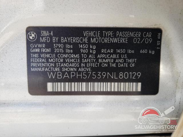 WBAPH57539NL80129 2009 BMW 3 SERIES photo no. 12
