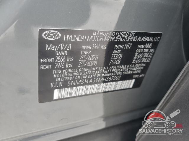 5NMS14AJ4MH367302 2021 HYUNDAI SANTA FE photo no. 13
