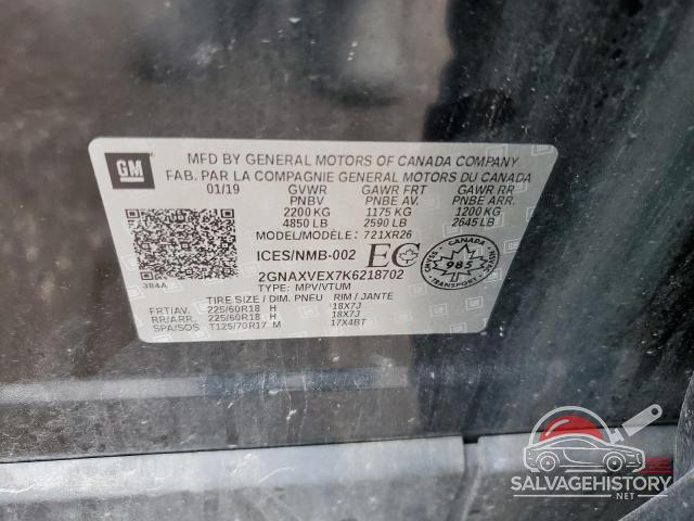 2GNAXVEX7K6218702 2019 CHEVROLET EQUINOX photo no. 13