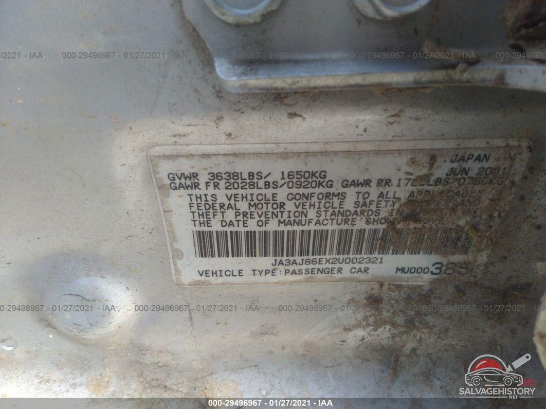 JA3AJ86EX2U002321 2002 MITSUBISHI LANCER photo no. 9