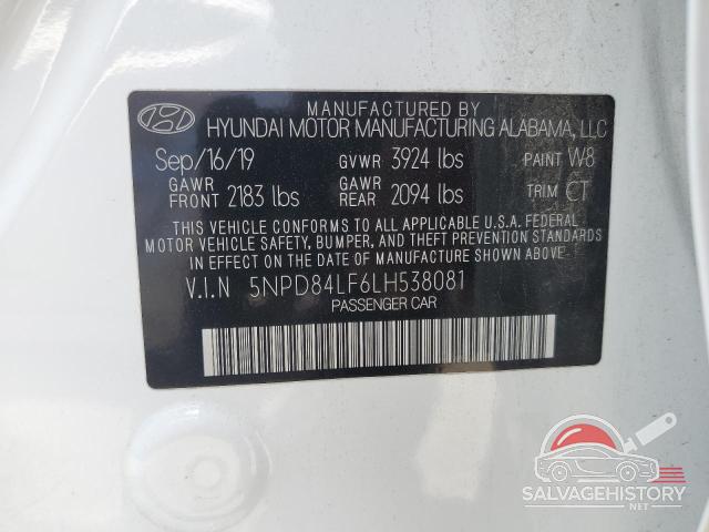 5NPD84LF6LH538081 2020 HYUNDAI ELANTRA photo no. 12
