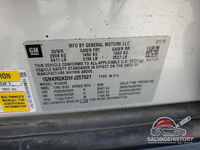1GNKRGKD9FJ257921 2015 CHEVROLET TRAVERSE photo no. 13