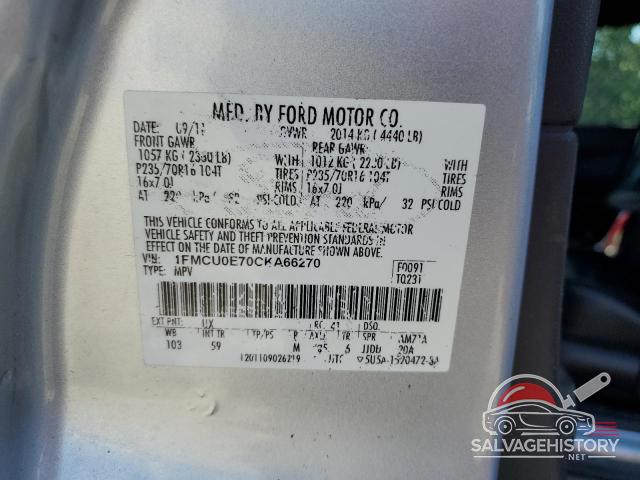 1FMCU0E70CKA66270 2012 FORD ESCAPE photo no. 13