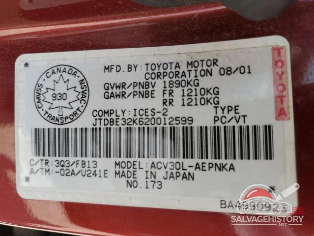 JTDBE32K620012599 2002 TOYOTA CAMRY photo no. 13