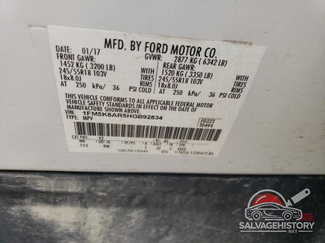 1FM5K8AR5HGB92834 2017 FORD EXPLORER photo no. 13