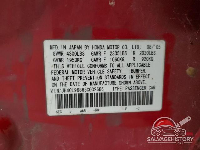 JH4CL96865C032686 2005 ACURA TSX photo no. 12