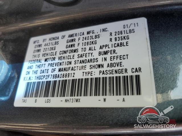1HGCP2F79BA088912 2011 HONDA ACCORD photo no. 13