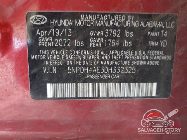 5NPDH4AE3DH332325 2013 HYUNDAI ELANTRA photo no. 13