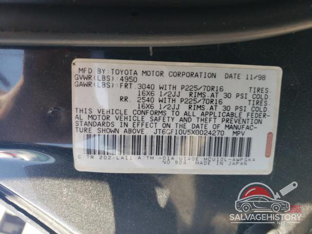 JT6GF10U5X0024270 1999 LEXUS RX300 photo no. 13