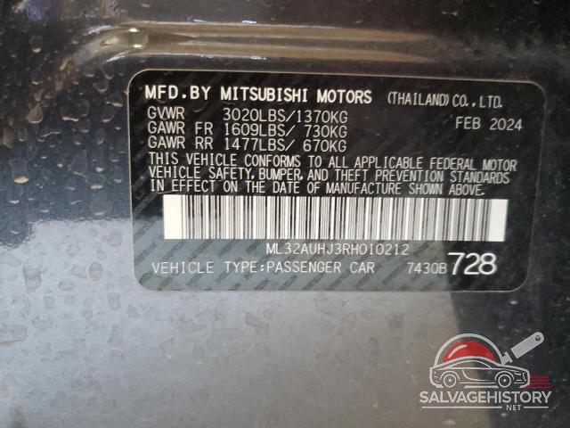 ML32AUHJ3RH010212 2024 MITSUBISHI MIRAGE photo no. 12