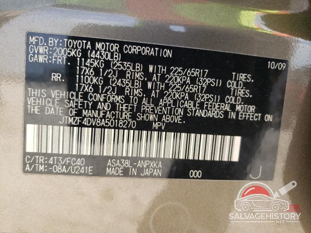 JTMZF4DV8A5018270 2010 TOYOTA RAV4 photo no. 13