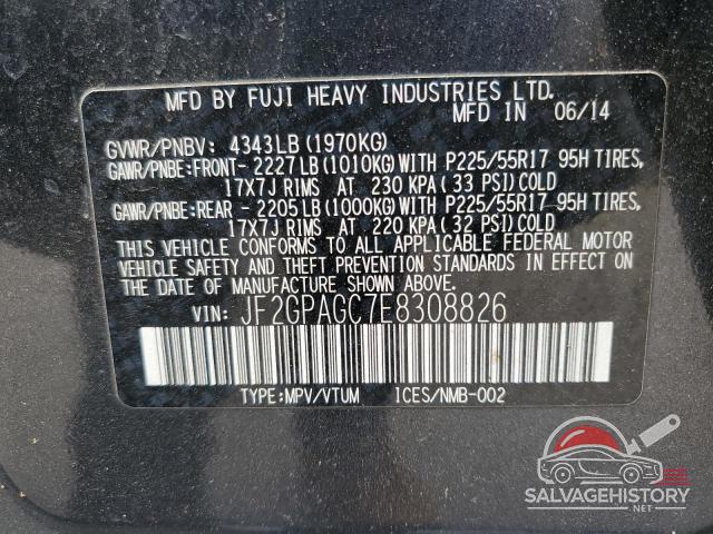 JF2GPAGC7E8308826 2014 SUBARU XV photo no. 13