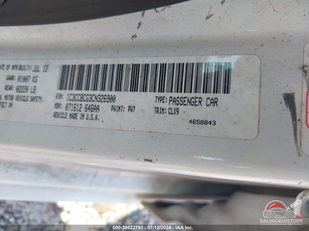 1C3CCBCG3CN326900 2012 CHRYSLER 200 photo no. 9