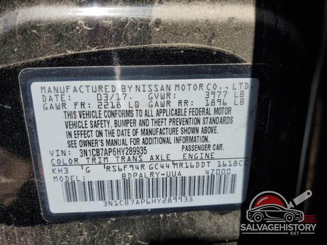 3N1CB7AP6HY289935 2017 NISSAN SENTRA photo no. 13