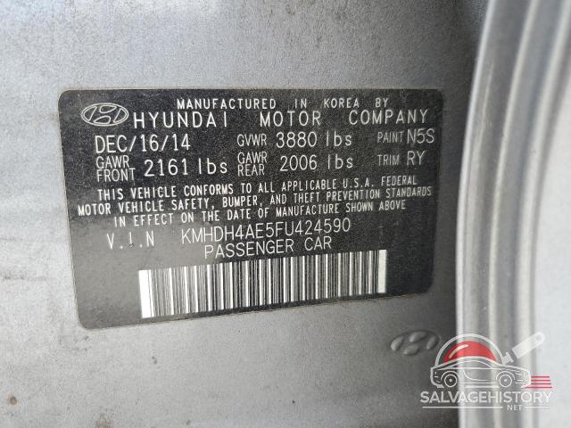 KMHDH4AE5FU424590 2015 HYUNDAI ELANTRA photo no. 12