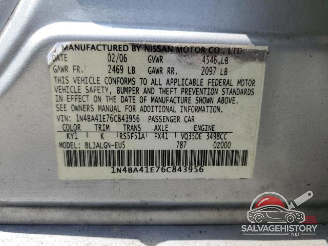 1N4BA41E76C843956 2006 NISSAN MAXIMA photo no. 13