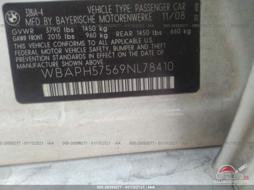 WBAPH57569NL78410 2009 BMW 3 SERIES photo no. 9