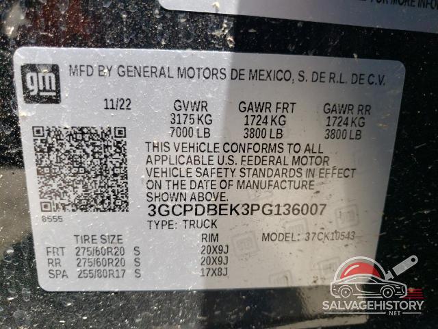 3GCPDBEK3PG136007 2023 CHEVROLET ALL Models photo no. 12