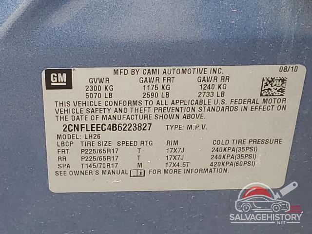 2CNFLEEC4B6223827 2011 CHEVROLET EQUINOX photo no. 13