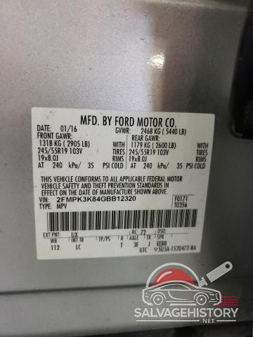 2FMPK3K84GBB12320 2016 FORD EDGE photo no. 13