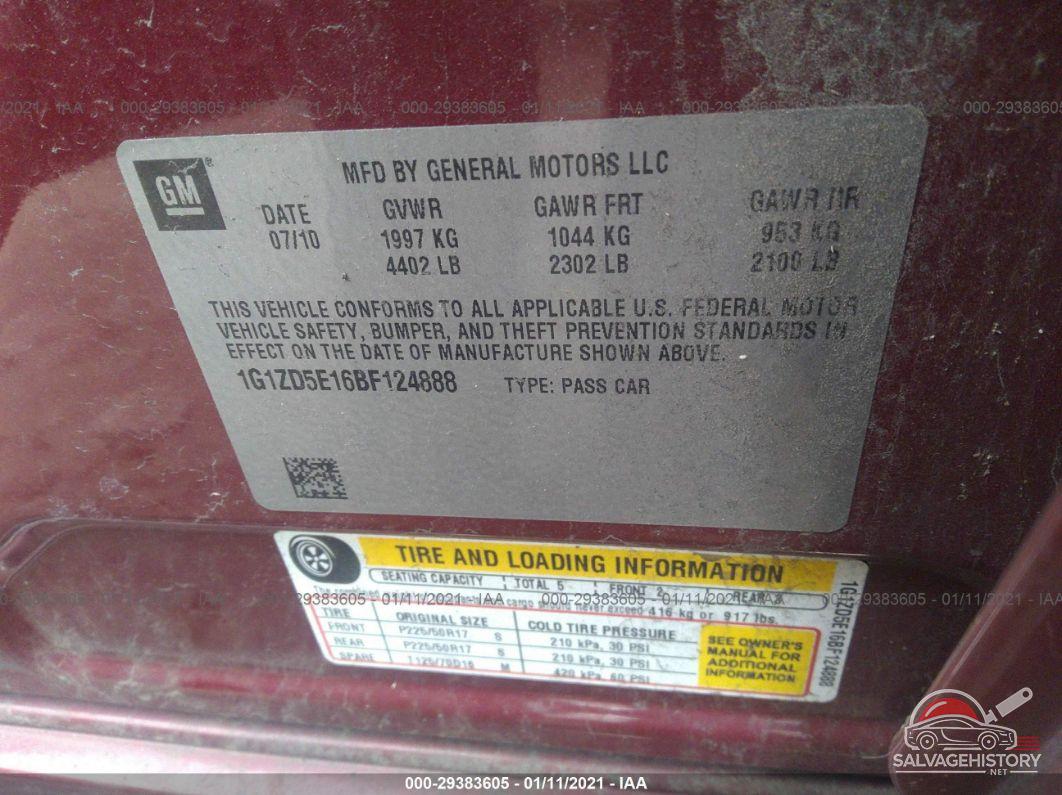 1G1ZD5E16BF124888 2011 CHEVROLET MALIBU photo no. 9
