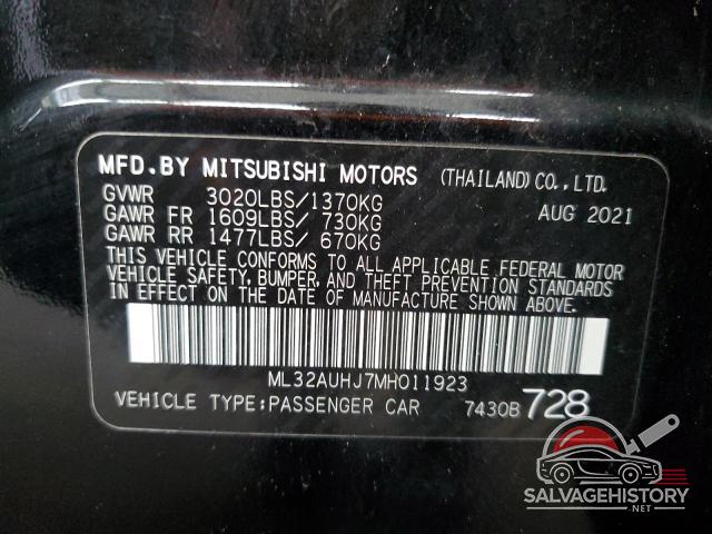 ML32AUHJ7MH011923 2021 MITSUBISHI MIRAGE photo no. 12