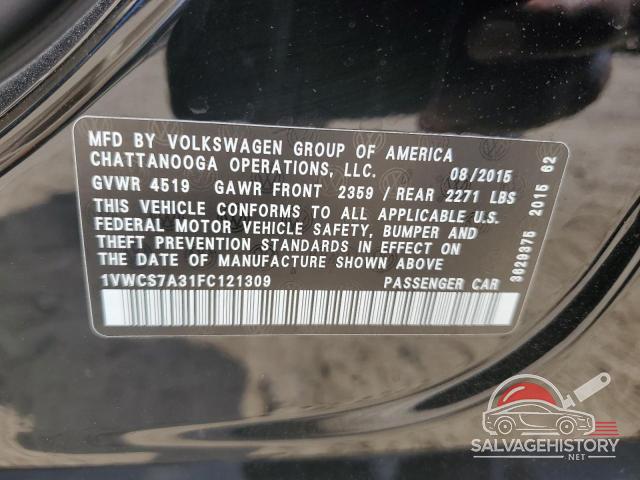 1VWCS7A31FC121309 2015 VOLKSWAGEN PASSAT photo no. 12