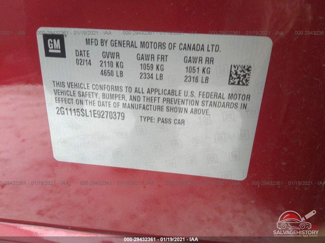 2G1115SL1E9270379 2014 CHEVROLET IMPALA photo no. 9
