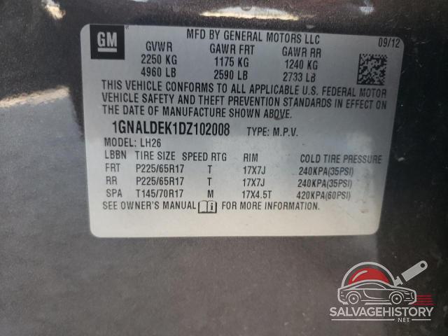1GNALDEK1DZ102008 2013 CHEVROLET EQUINOX photo no. 12