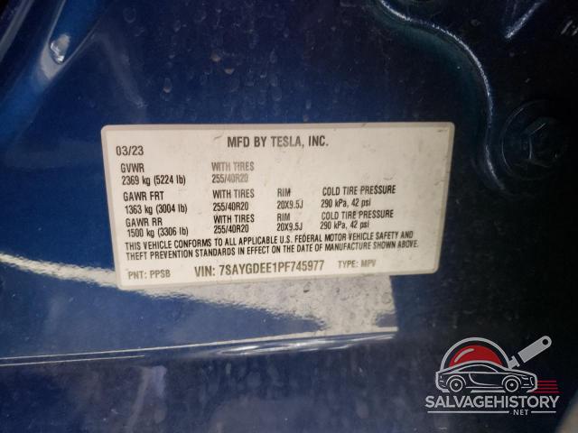 7SAYGDEE1PF745977 2023 TESLA MODEL Y photo no. 13