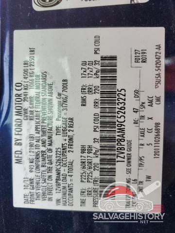 1ZVBP8AM9C5263225 2012 FORD ALL Models photo no. 12