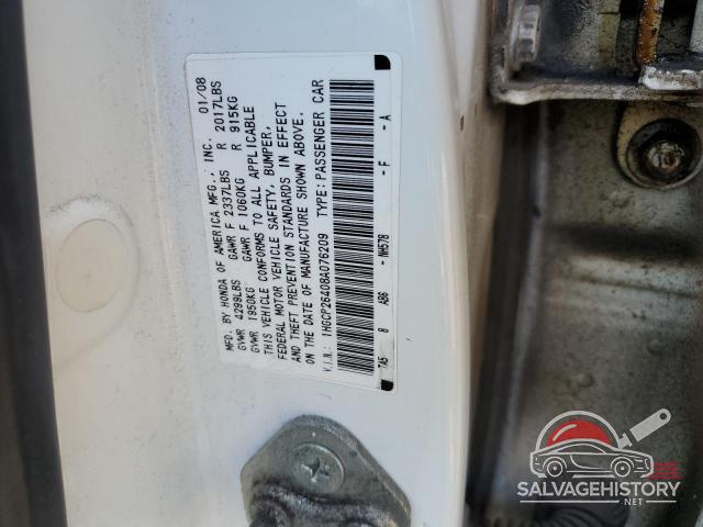 1HGCP26408A076209 2008 HONDA ACCORD photo no. 12