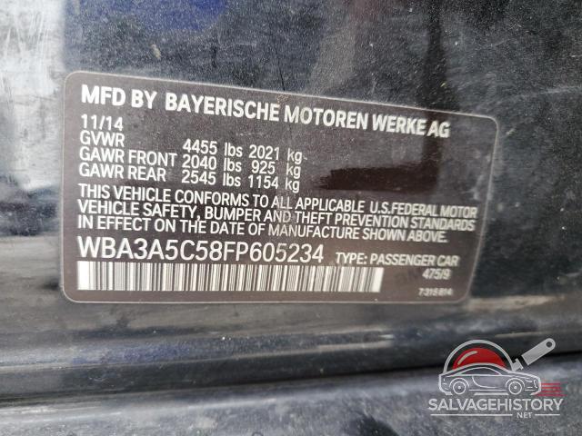 WBA3A5C58FP605234 2015 BMW 3 SERIES photo no. 12