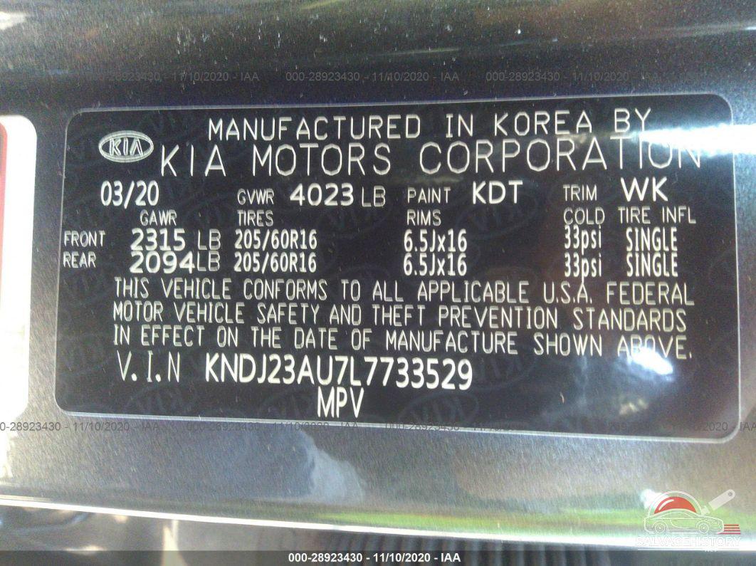 KNDJ23AU7L7733529 2020 KIA SOUL photo no. 9