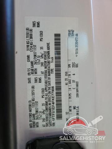 1FTFX1EF4FKE77908 2015 FORD F-150 photo no. 12