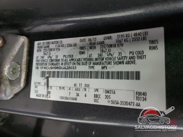 1FMCU9H96DUA28033 2013 FORD ESCAPE photo no. 13