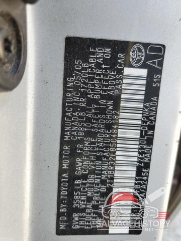 2T1BR32E85C484182 2005 TOYOTA COROLLA photo no. 12