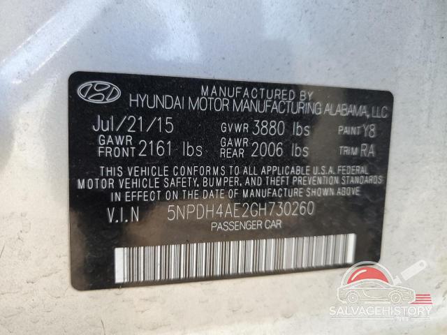 5NPDH4AE2GH730260 2016 HYUNDAI ELANTRA photo no. 13
