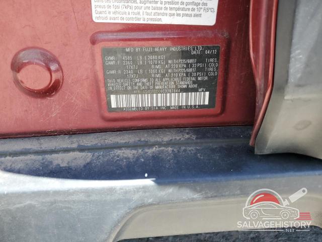 4S4BRBCC6C3287844 2012 SUBARU OUTBACK photo no. 12