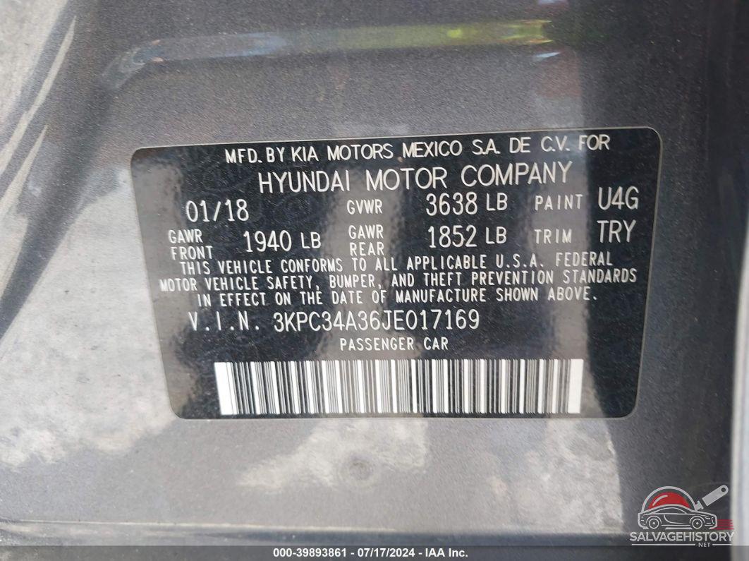 3KPC34A36JE017169 2018 HYUNDAI ACCENT photo no. 9