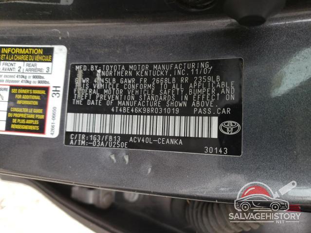 4T4BE46K98R031019 2008 TOYOTA CAMRY photo no. 12