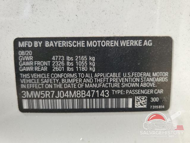 3MW5R7J04M8B47143 2021 BMW 3 SERIES photo no. 12