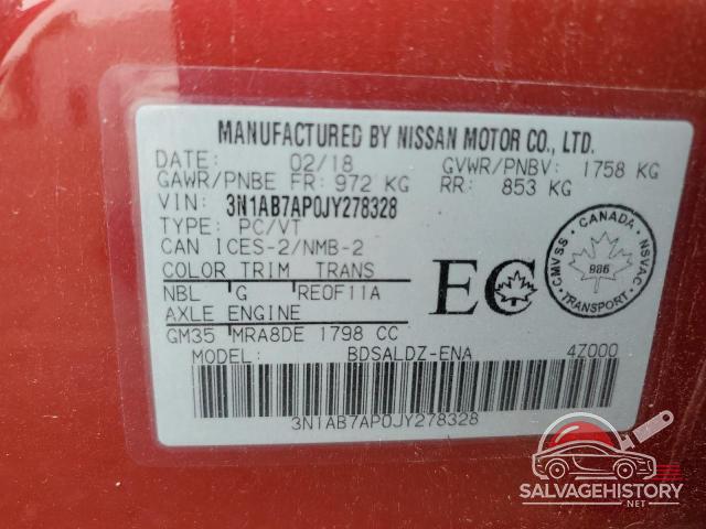 3N1AB7AP0JY278328 2018 NISSAN SENTRA photo no. 13