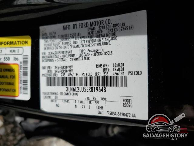 3LN6L2LU5ER819648 2014 LINCOLN MKZ photo no. 12